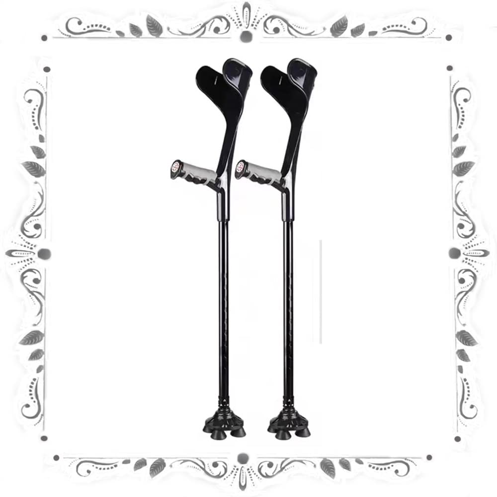Muletas Ortopédicas X2 Bastón Regulables, Aleación De Aluminio Muletas De Antebrazo, Ajustables Bastones para Caminar, Ergonómicas