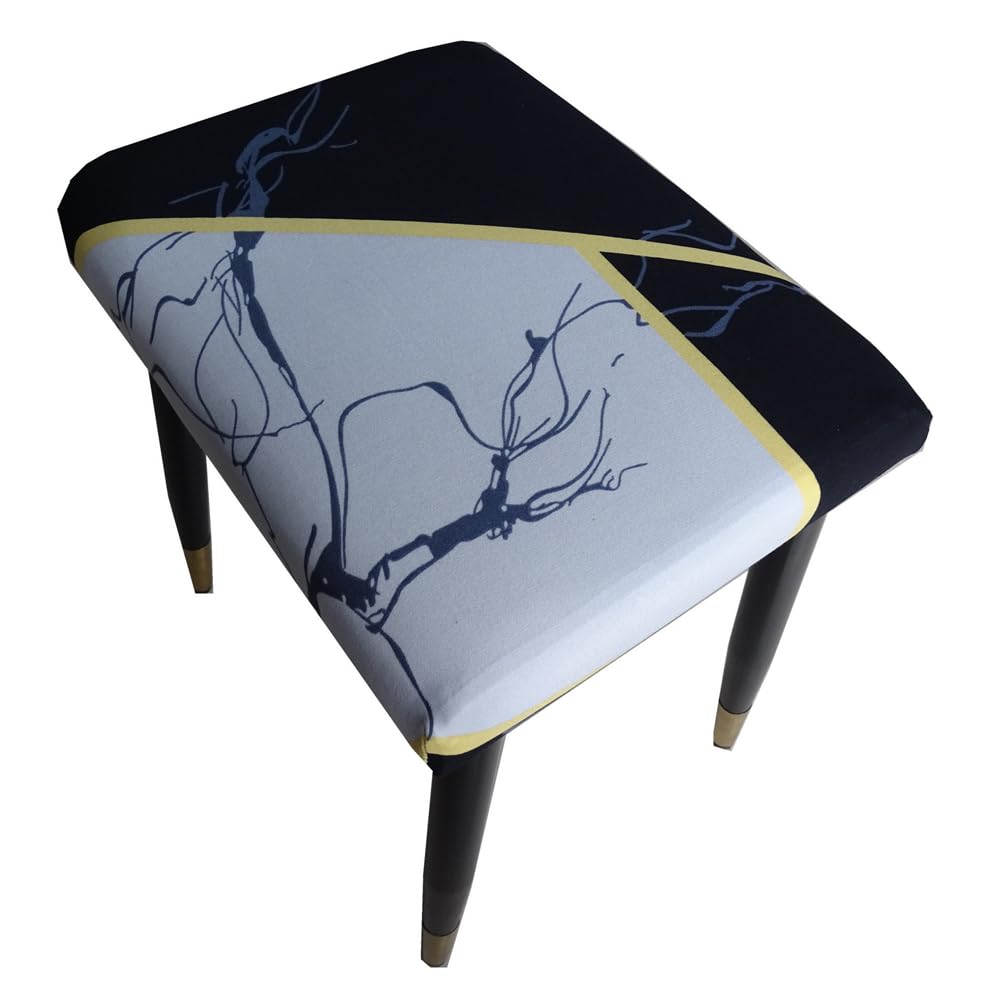 Vanity Stool Cover,Stretch Chair Seat Cover Repair the Worn Stool,Footstool Slipcover for Kitchen Wooden Metal Bench,W:25-33cm,L:30-40cm (Style 15,1pcs-Length:30-40cm,Width:25-33cm)