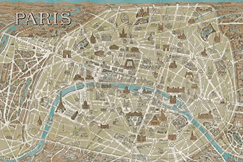 Tableau de Paris premium encadré en 75x114 cm - Toile Archivio haute définition
