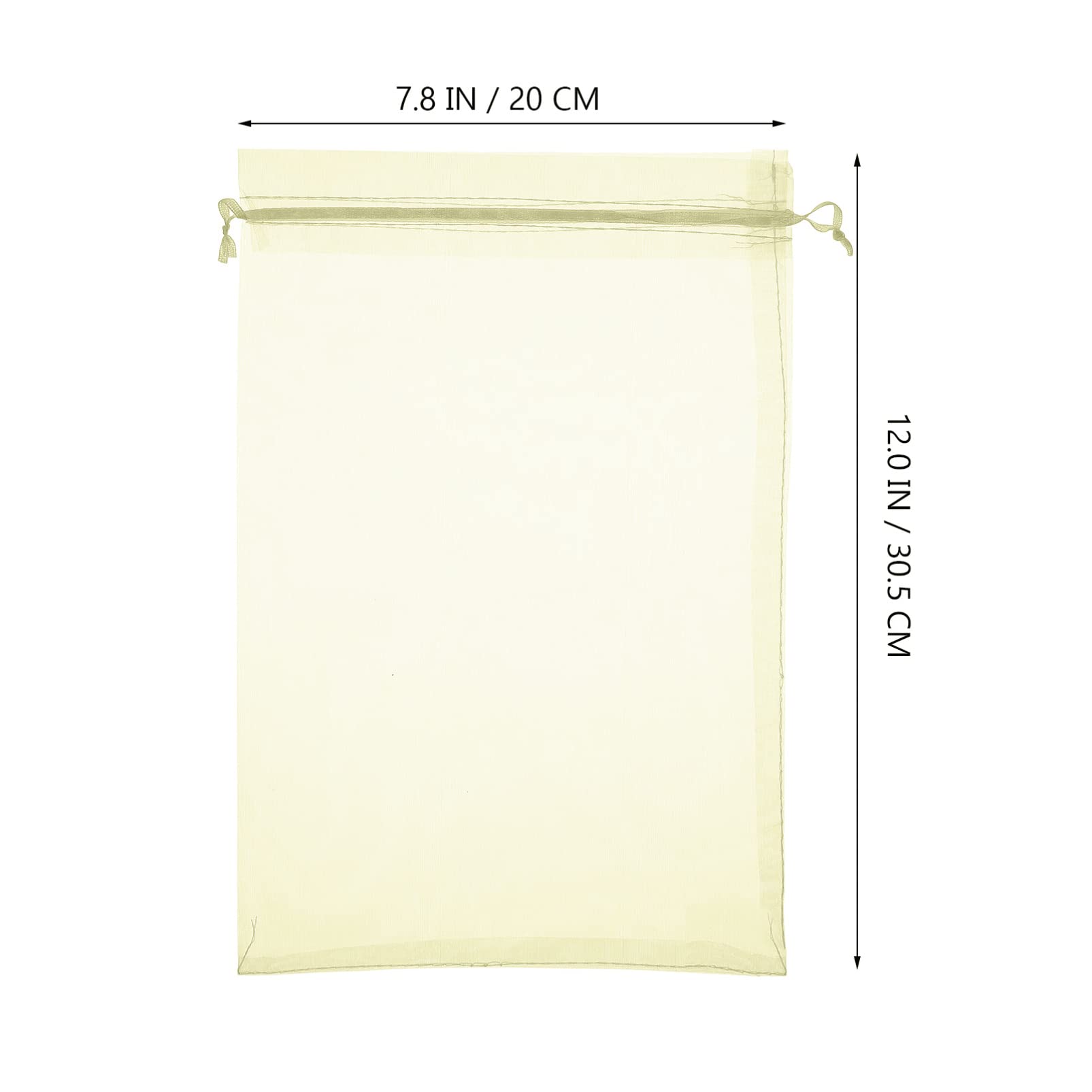 SOLUSTRE Kleine Organzabeutel mit Kordelzug 50 Stück Beige Netzsäcke aus Leichtem Organza 20x30cm Dekorative Geschenkbeutel für Babyshowers und Kinderpartys Praktisch und Schön