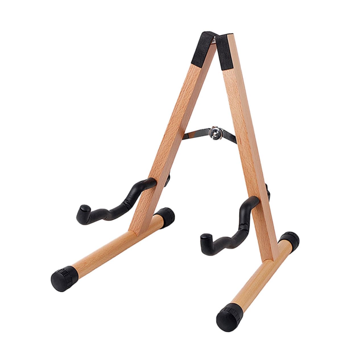 VICASKY Holz Gitarrenständer Klappbar Rutschfest Dreieckige 3-d Stütze für Gitarre und Bass Schützt den Boden Braun