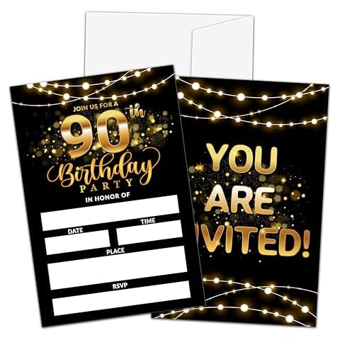 Qinkel 90th Birthday Invitations Cover
