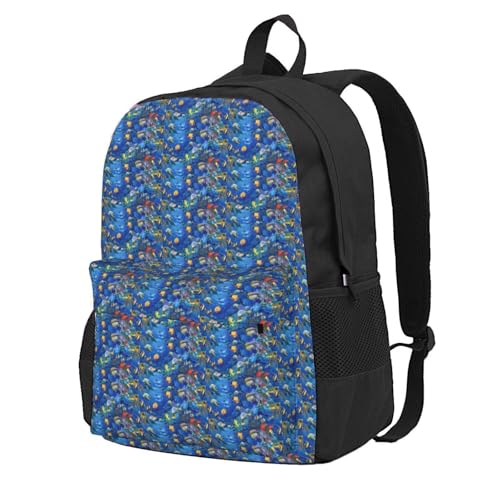 Sac à dos résistant à l'eau avec motif poissons tropicaux, ultra léger pour adulte