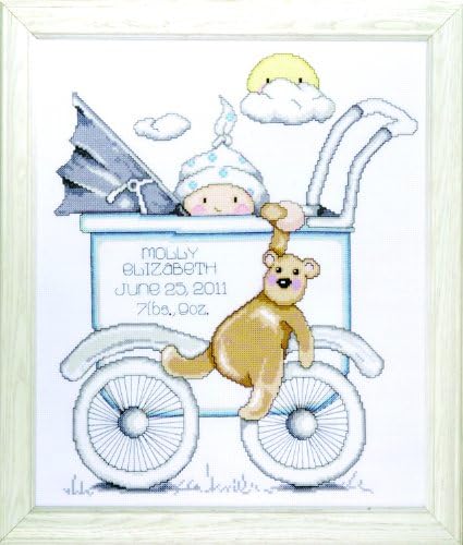 Tobin Baby Buggy Boy, 13 x 15 Cross Stitch Kit, 13"x15" 14 Count, Model:T21746