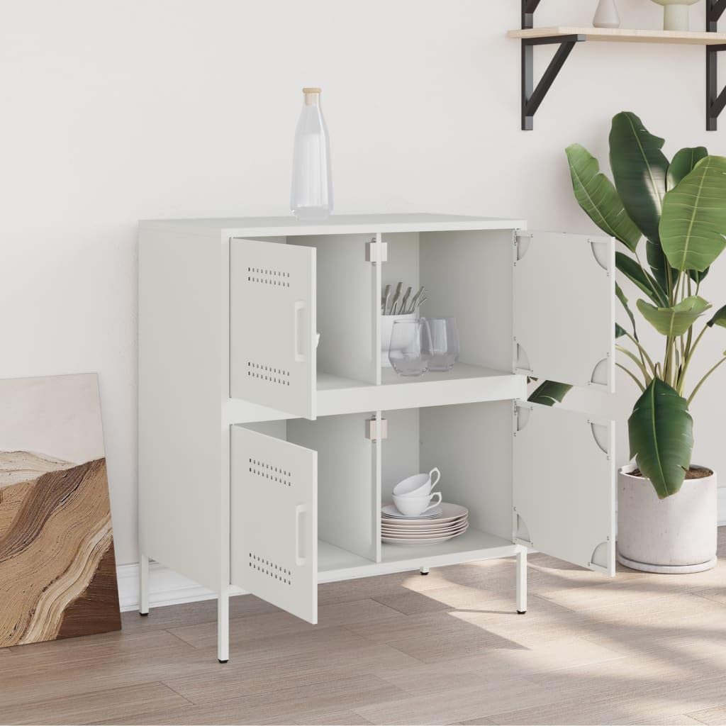 Credenza bianca, 68 x 39 x 79 cm, in acciaio