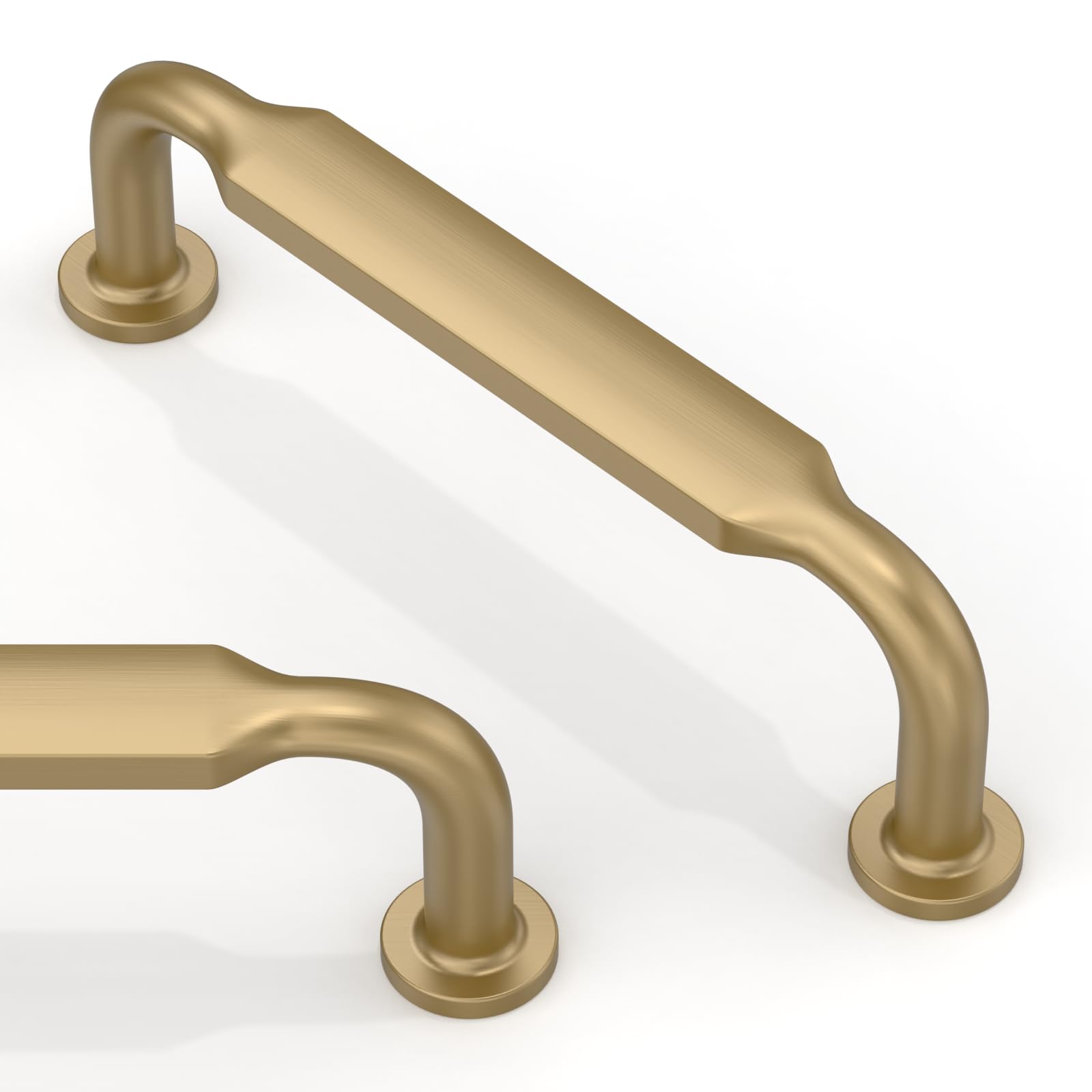 Asimerdeco 5 Pack Champagne Bronze Cabinet Pulls 3.75 Inch (96mm) Kitchen Cupboard Handles Solid Zinc Alloy Cabinet Hardware Drawer Pulls