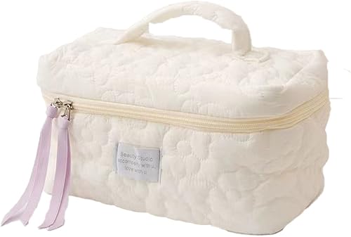 HIQUAY Bolsa de maquillaje suave de gran capacidad, bolsa de cosméticos de viaje suave, bolsa de maquillaje para adolescentes, mujeres y niñas,