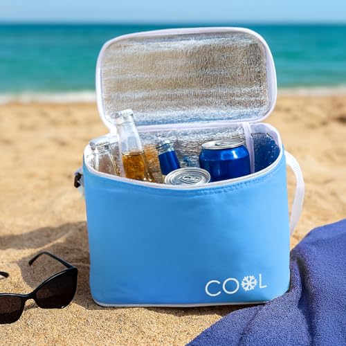 com-four® Kühltasche 8 L - Faltbare Thermo-Kühlbox - leichte Isoliertasche für Camping & Outdoor mit Schultergurt - sommerliche Picknicktasche mit Reißverschluss 2