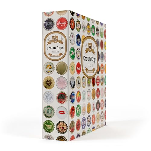 Leuchtturm 363949 Crown cap album Grande, Crown Caps - English, with 5 sleeves Compart for 210 used crown caps