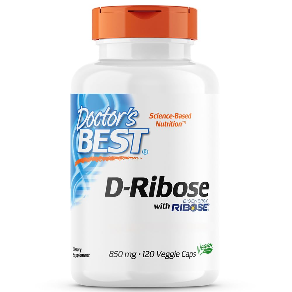 Doctor's Best, D-Ribose, 850mg, High Dose, 120 Vegan Capsules, Lab-Tested, Gluten Free, Soy Free, Vegetarian, Non-GMO