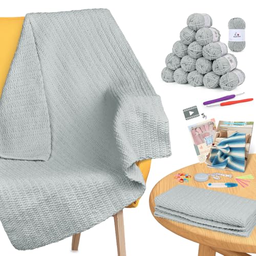 Lista de Kits de ganchillo - los preferidos. 48 Aeelike - Kit de manta de ganchillo para principiantes, kit de manta de ganchillo fácil con hilos de chenilla suaves instrucciones detalladas accesorios de ganchillo completos...