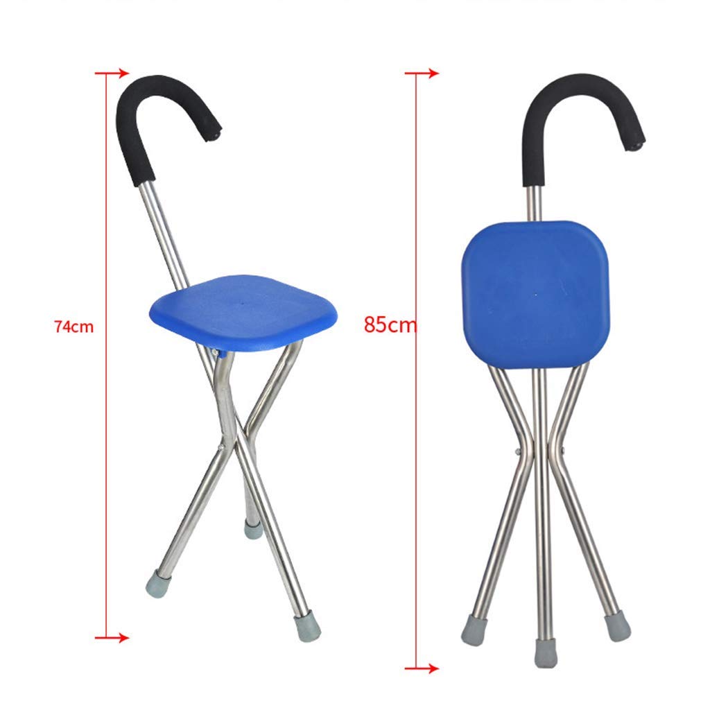 Sedia in canna, sgabello per stampelle in alluminio leggero antiscivolo, bastone da passeggio con sedile pieghevole, impugnatura in PP ergonomica, canna da viaggio per pesca per regalo dei genitori