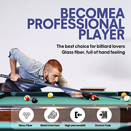 Ling Li Te Llt 58-Inch Segmented Matte Glass Fiber Graphite Composite Billiard Cue, Billiard Cue (Blue, 18 Ounces) #TOP3