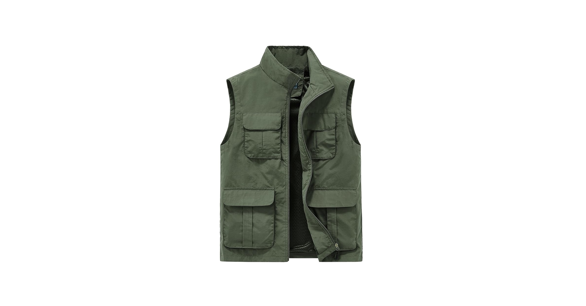 Amazon.com: ROAMUNCH Multi-Pocket Utility Vest,Full Zip