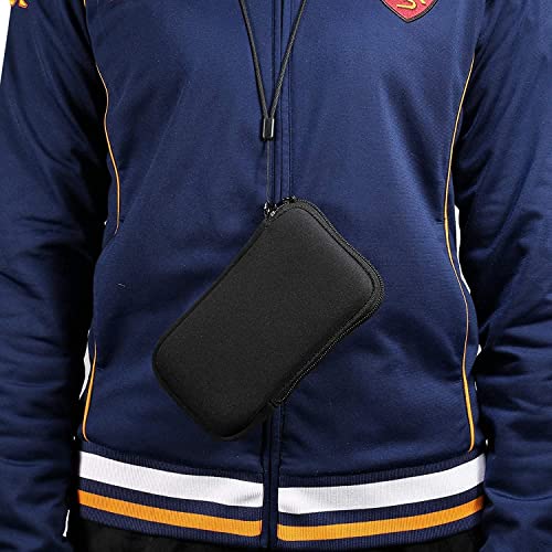 Image of Neoprene Cell Phone Sleeve Pouch Case for iPhone 17, 17 Pro, 16 16e, 16 Pro, 15, 15 Pro, 14, 14 Pro, 13 12 Pro 11, Samsung Galaxy S25 S24 S23 S22 S21 S20 A10e, Pixel 9a 8a (Black-M)