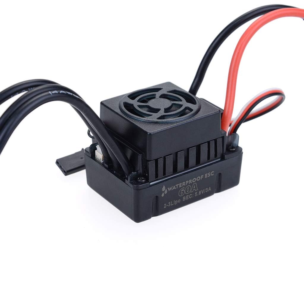 Bürstenloser Motor 3650 3900KV mit 60A ESC Set Wasserdicht Staubdicht Antriebssystem mit Überhitzungsschutz für 1/10 RC Auto LKW Buggy Truggy Tourenwagen Ersatzteile