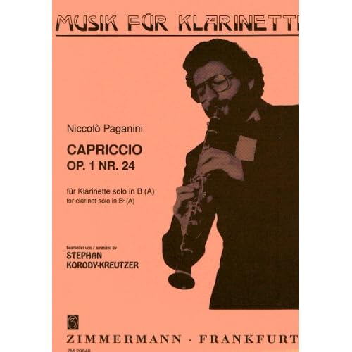 PAGANINI - Capricho Op.1 nº 24 para Clarinete en Sib o La (Korody/Kreutzer)