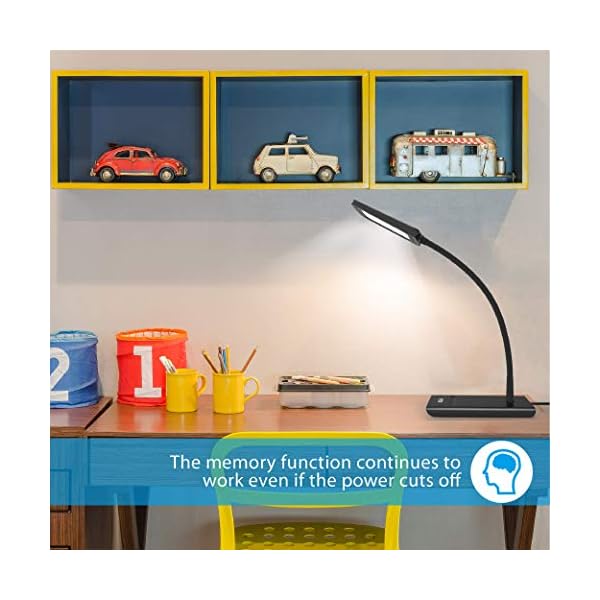 TROND LED Desk Lamp Dimmable, Flexible Gooseneck Table Lamp, 3 Color Temperatures, 7 Brightness Levels, Touch Control, Memory Function, Flicker-Free - Image 9