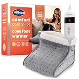 Silentnight Electric Foot Warmer for Cold Feet - Heated Foot Warmer with 3 Heat Settings, Super Soft Teddy Fleece Machine Washable Lining, and Overheat Protection - Warm Cosy - Grey