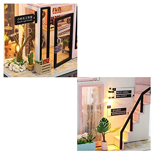 DIY Puppenhaus-Miniatur-Kit Aus Holz Mit Staubschutz Und Led-Licht Und Spieluhr, Mini-Raum-Bastelset Mit Möbeln, Beste… – Bild 4