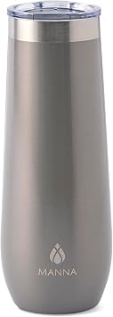 Manna Sleek Champagne Flute Tumbler - 9 Oz - Grey Metallic