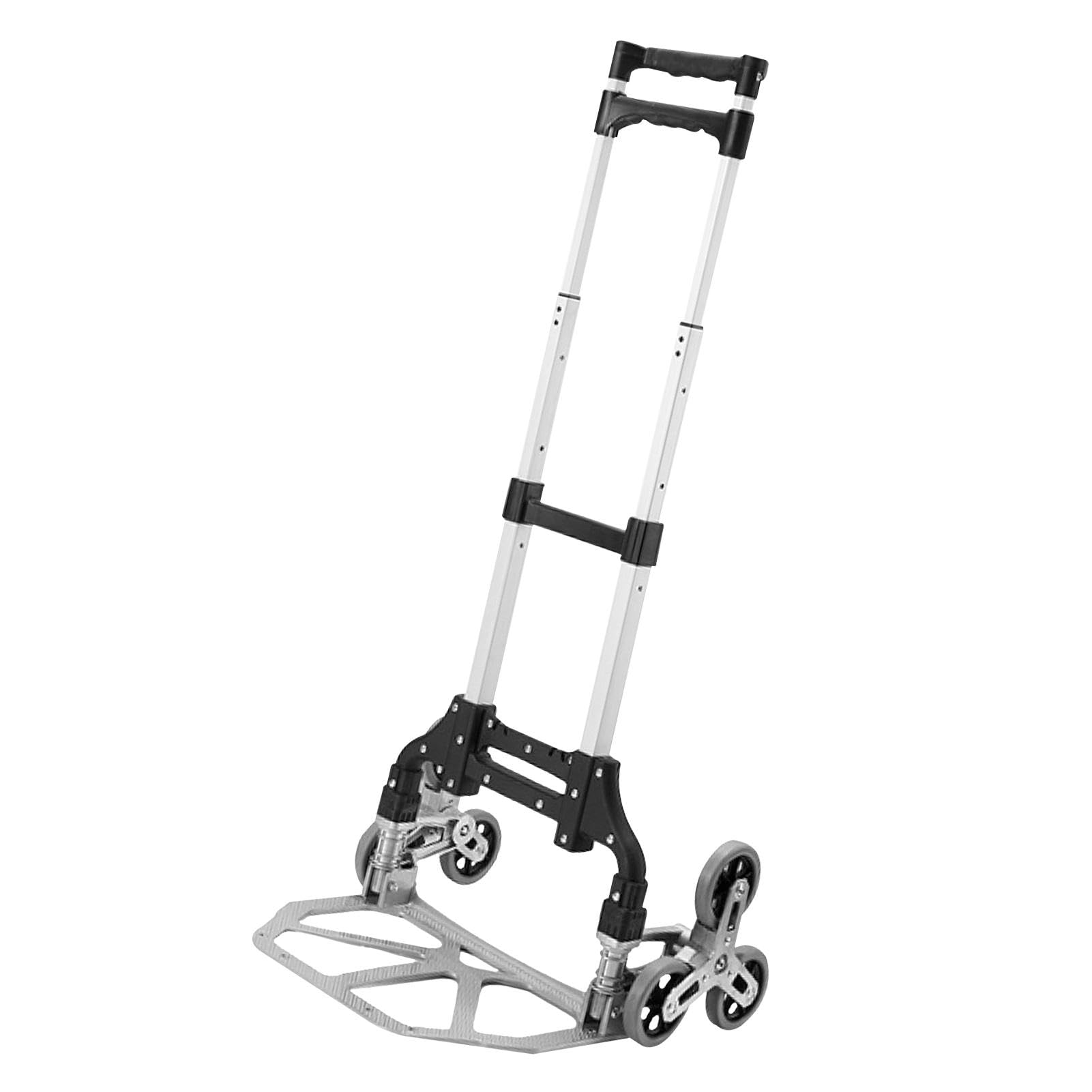 Carretilla de mano para escaleras – Carretilla plegable portátil con ruedas | Carro de la compra de alto rendimiento para distribución en viajes, lugar de trabajo, almacén
