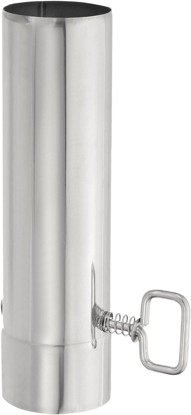 PATIKIL 2.36 Inch Stove Pipe with Damper, 1Pcs 304 Stainless Steel Thickened Tent Stove Chimney Pipe for Outdoor Camping Stove Vent Smoke Exhaust, 4.33 Inch Length