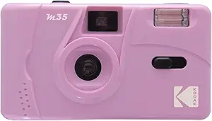 Kodak M35 35mm Film Camera, Reusable, Focus Free, Easy to Use, Build in Flash and Compatible with 35mm Color Negative or B/W Film (Film and AAA Battery NOT Included) (Purple)