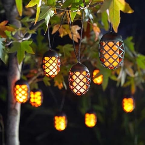 Solar Powered Flame Effect Lantern String Lights Cover
