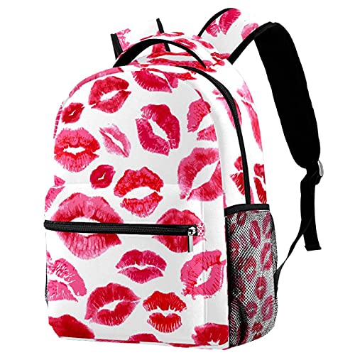Sac à dos motif cœur rouge multicolore idéal pour le campus et les sorties