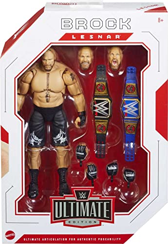 Image of Ringside Brock Lesnar (W / 2 Belts), Wwe Ultimate Edition 15 Toy Wrestling Action Figure