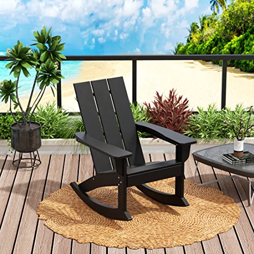 Modern HDPE Outdoor Adirondack Rocking Chair