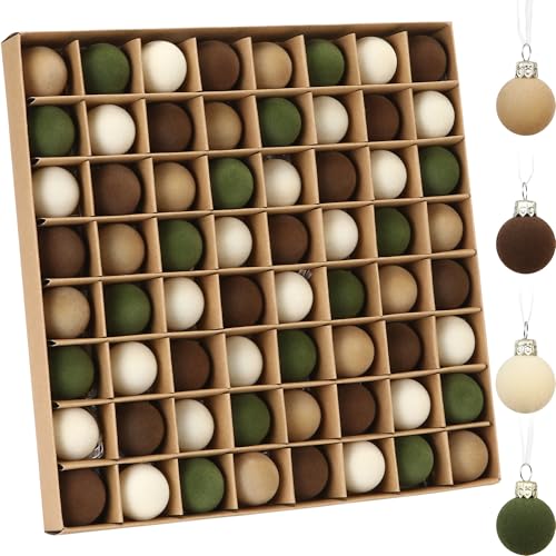 Sea Team 64er-Pack 30mm Mini Samt Weihnachtskugeln Prärie – Ansicht 1