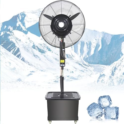 28" Commercial Oscillating Misting Fan - Portable Outdoor Fan for Patio, Greenhouse, Industrial & Residential Use - 42L Water Tank, Ideal for Cooling & Air Circulation