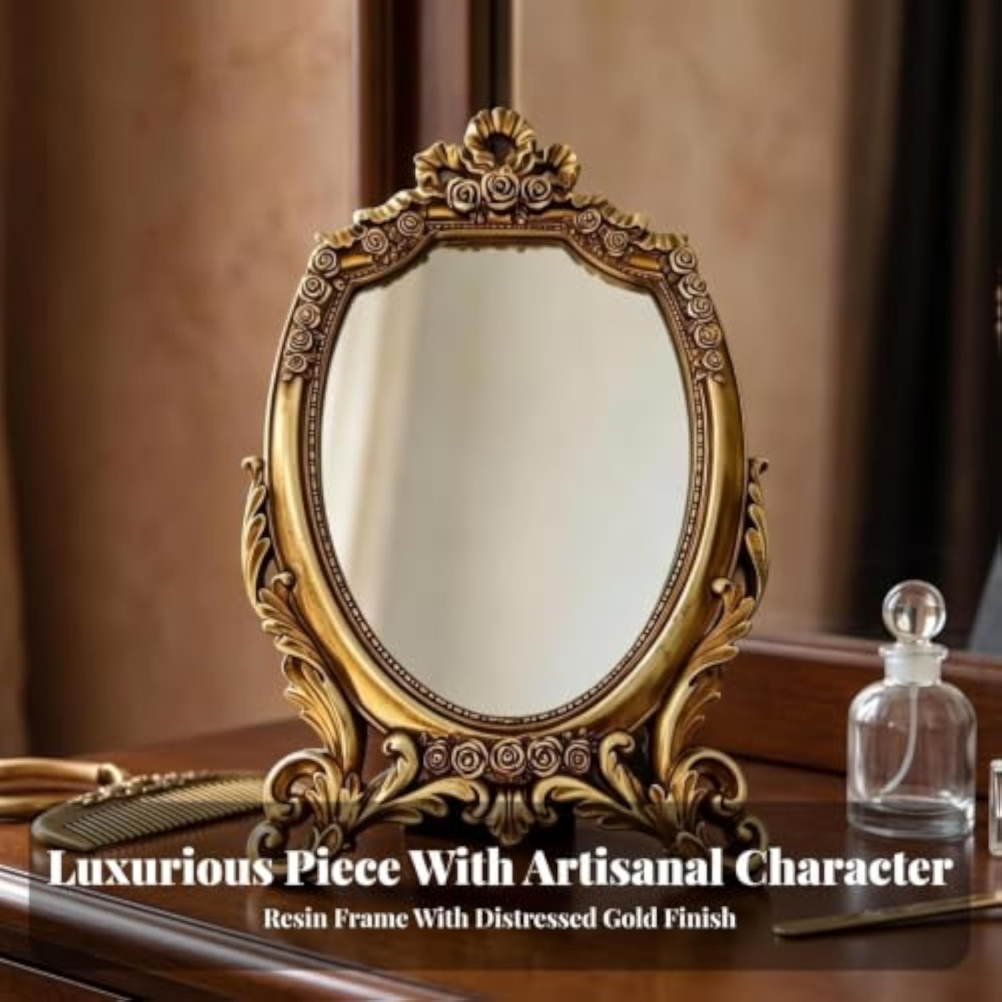 Freestanding Baroque Tabletop Mirror