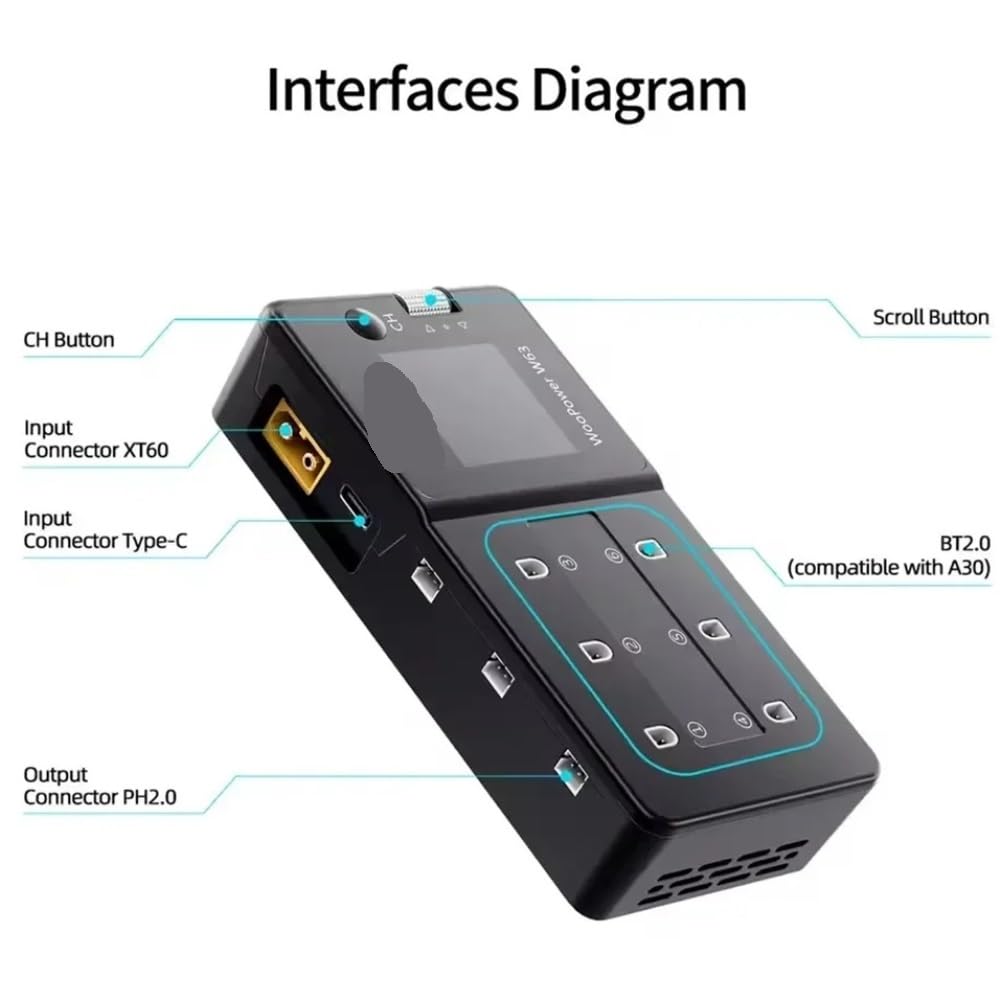 Caricabatterie intelligente caricato Compatibile Con W63 100w Suit Protezione da cortocircuito RC FPV Droni quadricottero