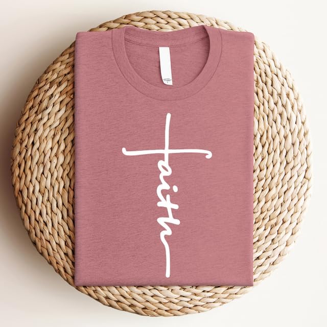 Love in Faith | Faith Cross Short Sleeve | Christian T-Shirts for Women | Faith-Based Apparel | Christian Gifts - Image 5