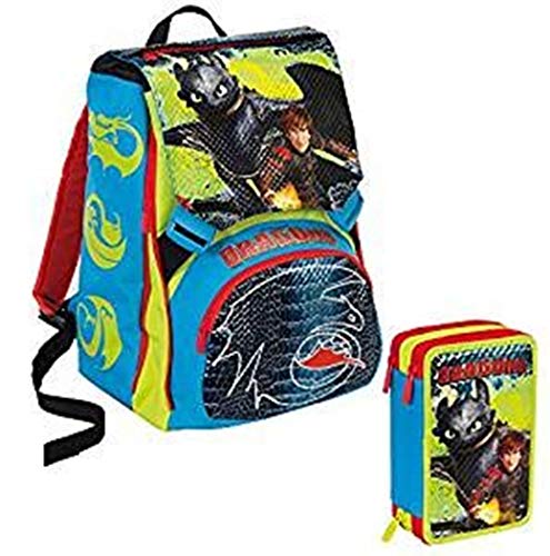 Zaino +astuccio school pack dragons vikings