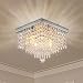 Moooni Crystal Chandelier Modern Flush Mount Ceiling Lights W12"