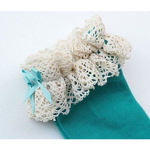 allydrew Ruffled Lace & Bow Knee High Girl Socks (set of 5)4