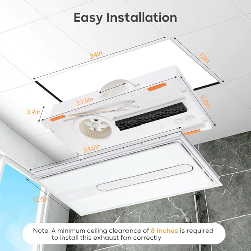 TOYOUSEA Bathroom Fan with Light and Heater, 230 CFM Quiet Exhaust, 5-in-1 Design for Heating, Lighting, Ventilation & Air Circulation 1.0 Sone (White+7RBG) by TOYOUSEA - Used condition - Image 2