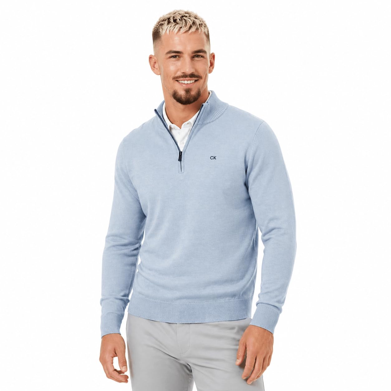 Calvin Klein Su�TER Campus 1/2 Cremallera Hombre - Azul - XL