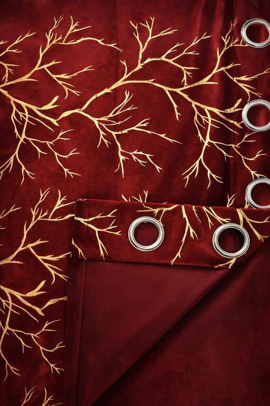 Image of Velvet 6 Feet Blackout Curtain Panels, 70% Light-Blocking Heavy Thermal Insulated Drapes Set of 1 (182 * 121cm, Maroon)