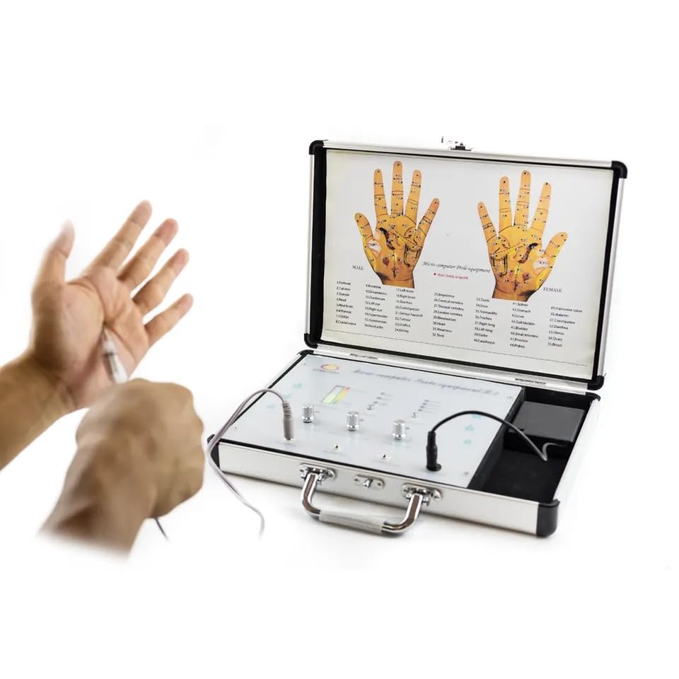 Hand Diagnosis Device Electromagnetic Therapy Full Body Massager Equipment | Full Body Quantum Analyzer Machine For Full Body Check Up | Hand Diagnosis Therapy Device | Body Detector Machine, Grey