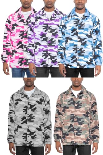 Image of WEIV GEAR Men's Full Zip Hooded Lightweight Windbreaker Anorak Jacket