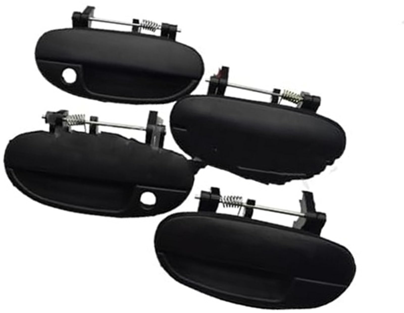 Vectzeta Black Front Rear Lh Rh 4Pc Car Exterior Door Handle, For Daewoo, For Lanos 1995-2002 96226329 96226330 96226249 96226250 Outside Outer Front Rear Left Right Car Outer Handle Cover(Black Front Rear Lh Rh 4Pc)
