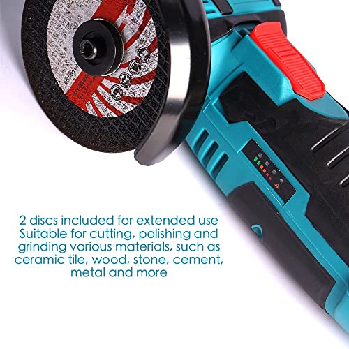 Angle Grinder 3” Grinders Power Tools 12 V Cordless Electric Grinder Handheld Grinding Machine With 2X Cutting Disc 2X Battery For Cutting Polishing Grinding Tile Wood Stone Metal #TOP1