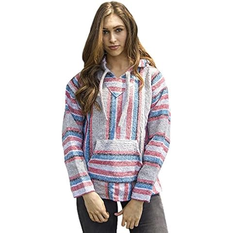 Mexican Baja Hoodie Sweater Pullover Unisex- Gray, Blue, Salmon (Small) Cover
