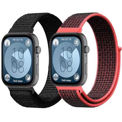 Yrzper �X�|�[�c���[�v�o���h Huawei Watch Fit 4/Fit 3�ɑΉ� �X�|�[�c�����p���X�g�o���h ���߉\�ȃX�g���b�v �i�C�����D�� ���f�B�[�X �����Y �L�k���̂���ґg���X�g�o���h �ʋC�� (�u���b�N���b�h)
