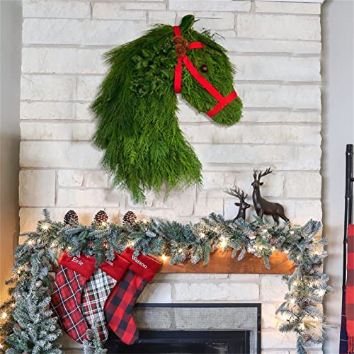 1/2pc Kerst Paard Krans voor Voordeur Boerderij Paard Hoofd Kerst Krans Kerst Decoratie Dier Sculptuur Vorm Groene Kerstversiering Buiten Garage Patio Set 1/2pc Kerst Paard Krans voor Voordeur Boerderij Paard Hoofd Kerst Krans Kerst Decoratie Dier Sculptuur Vorm Groene Kerstversiering Buiten Garage Patio Set